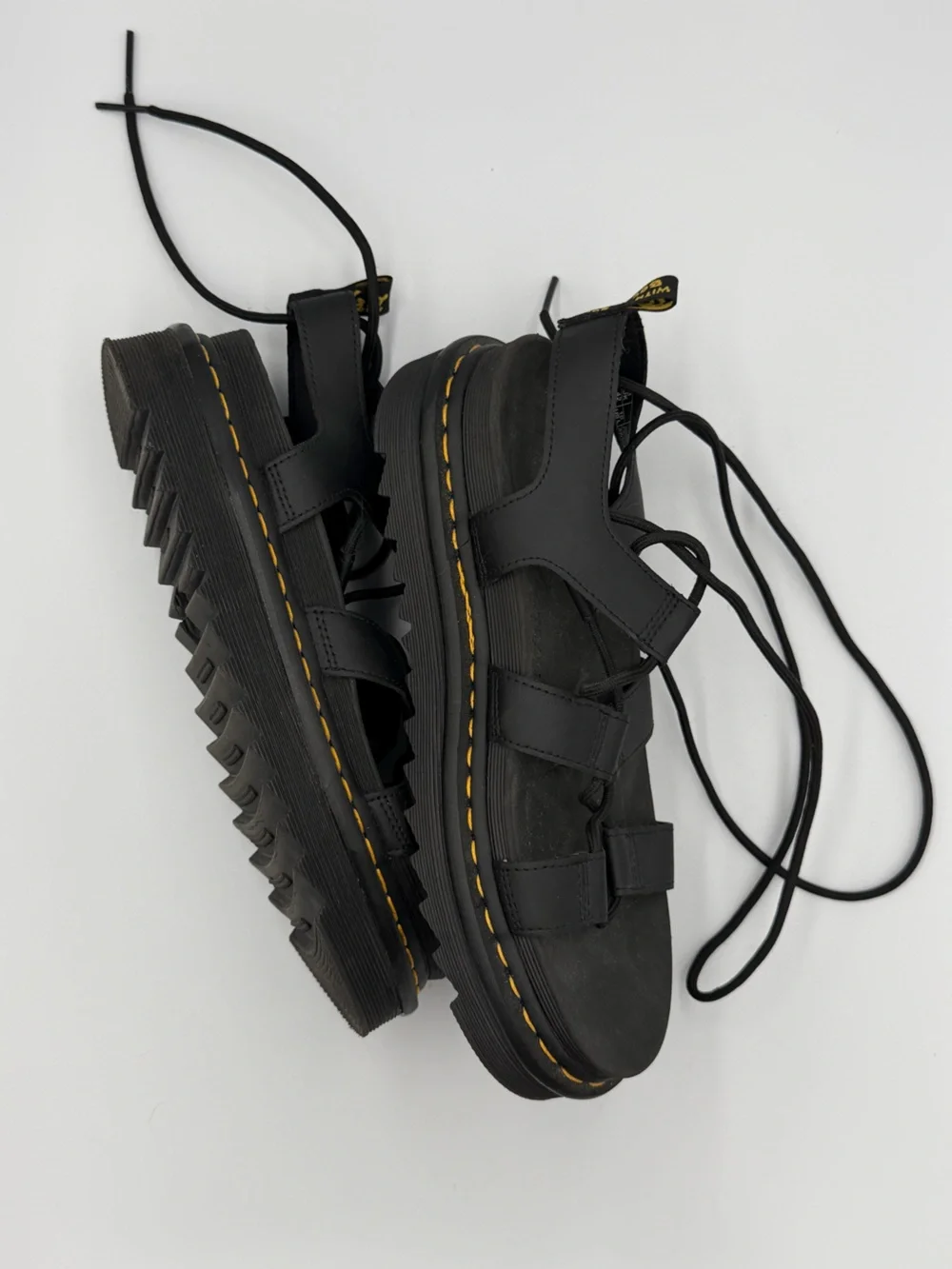 Dr Martens Leather Nartilla Chunky Platform Sole Lace Up Gladiator Sandal 10
